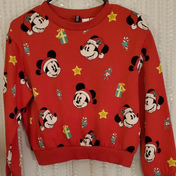 Disney Tops - DISNEY  Mickey Mouse womens crop top sweater